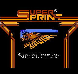 Super Sprint title screen for Famicom